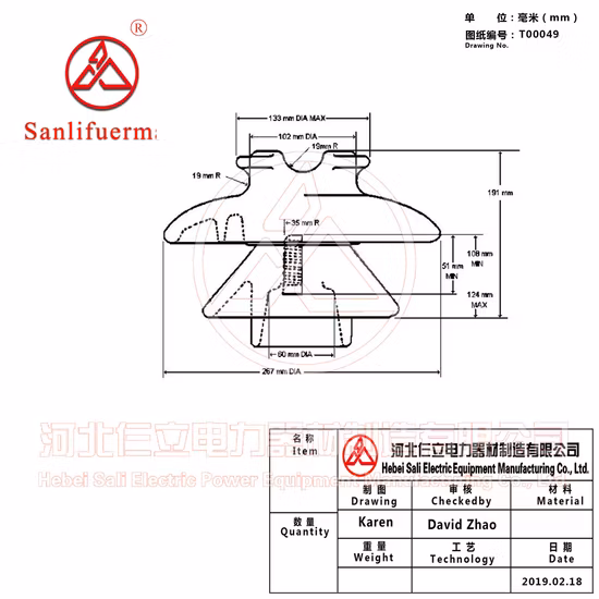 Hebei Sali Pin Type Ceramic Insulator for High Voltage